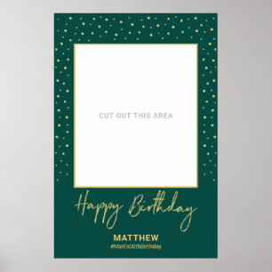 Affiche Cadre photo Joyeux Anniversaire Vert & Or Accessoi