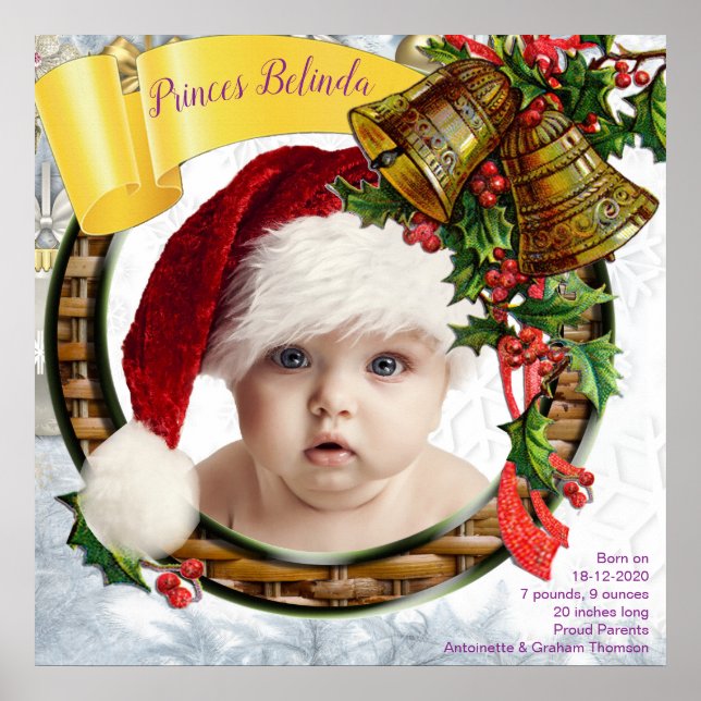 Affiche Cadre photo pour bébé de Noël (Devant)