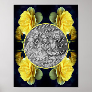 Affiche Cadre Rose Jaune en Fleur Créez Votre Propre Photo