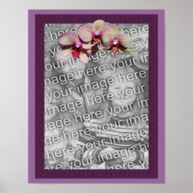 Affiche Cadre Trio de Fleurs d'Orchidée Créez Votre Propre (Devant)