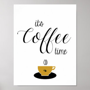 Affiche Café Art, C'est l'heure du café, Amateur de café