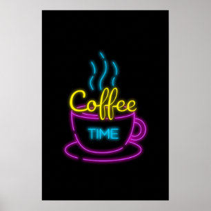 Affiche Café Artistique Boutique Neon Art Café Facile Art
