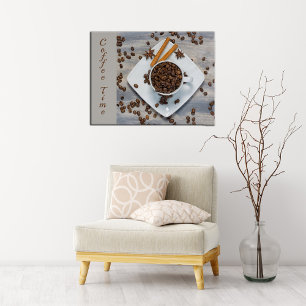 Affiche Café avec haricots et tasse Belle Art Photo