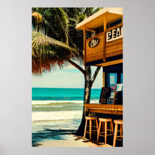 Affiche Cafe Bar de la plage de Bali
