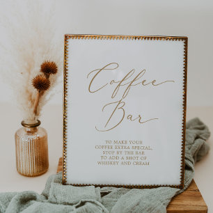 Affiche Café-bar Mariage Delicic Gold Calligraphy