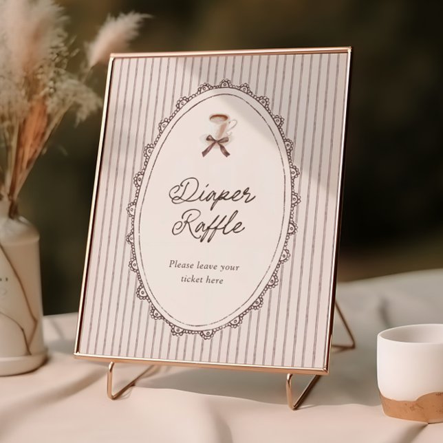 Affiche Cafe Bebe Vintage Diaper Raffle (Créateur téléchargé)