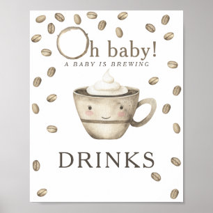 Affiche Café brassage baby shower Boissons