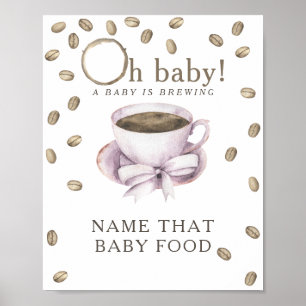 Affiche Café brassage baby shower de nourriture pour bébé