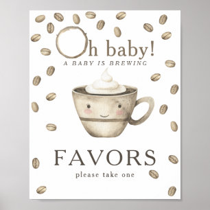 Affiche Café brassage baby shower Faveurs