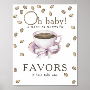 Affiche Café brassage baby shower Faveurs