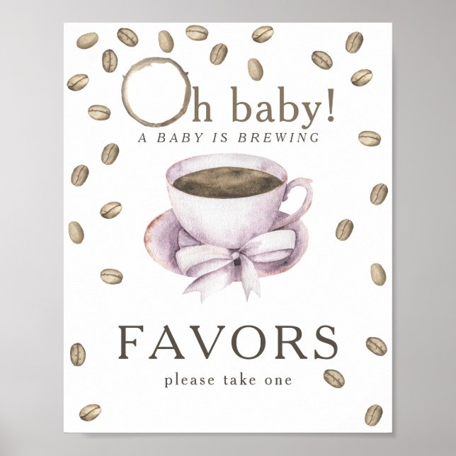 Affiche Café brassage baby shower Faveurs (Devant)