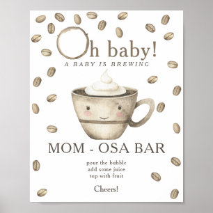 Affiche Café brassage baby shower Momosa bar