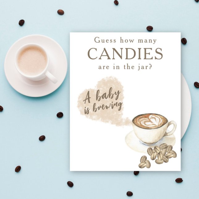 Affiche Café brassant - Combien de bonbons sont dans le po (Créateur téléchargé)