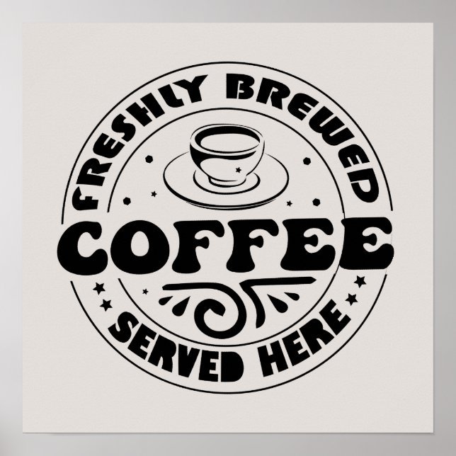 Affiche Café brassé chaud vendu chez les vendeurs (Devant)