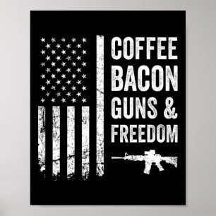 Affiche Café Bycon Armes Et Liberté - Gril Bbq Drôle Gu