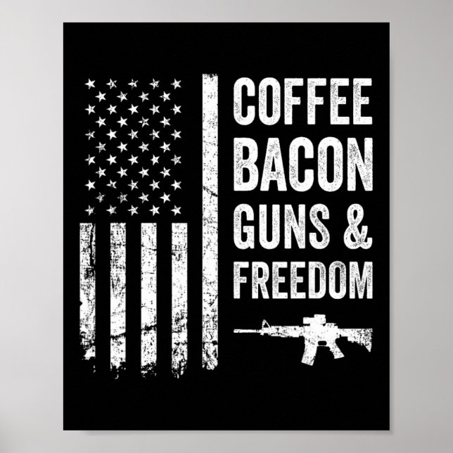 Affiche Café Bycon Armes Et Liberté - Gril Bbq Drôle Gu (Devant)