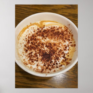 Affiche Café Cappuccino avec coupe de cannelle