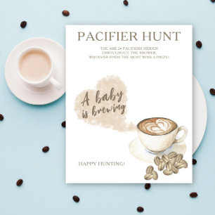 Affiche CAFE - chasse au hochet jeu de baby shower