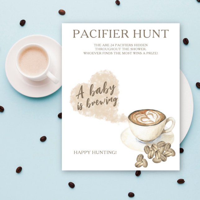 Affiche CAFE - chasse au hochet jeu de baby shower (Créateur téléchargé)