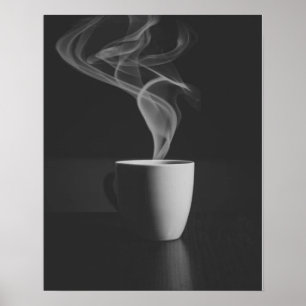 Affiche Café chaud vapeur