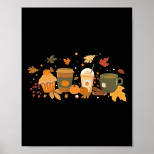 Affiche Café Citrouille Latte Épice Café Amour Saison Auto