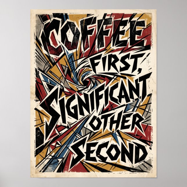 Affiche café d'abord autre significatif en second (Devant)