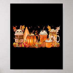 Affiche Café d'automne à épices Thé chaud à l'automne Harv