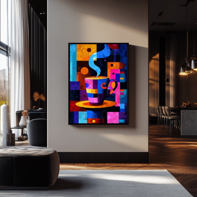 Affiche Café de géométrie expressionniste - Café animé (Créateur téléchargé)