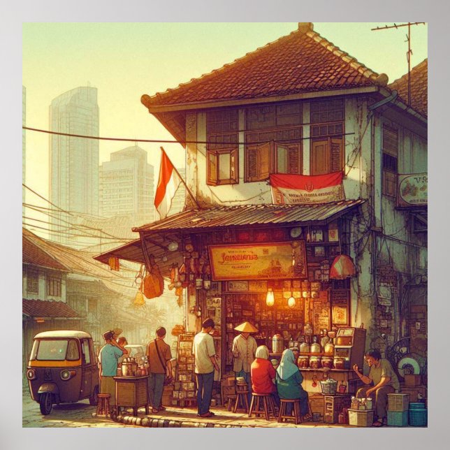 Affiche Café de la rue Jakarta (Devant)