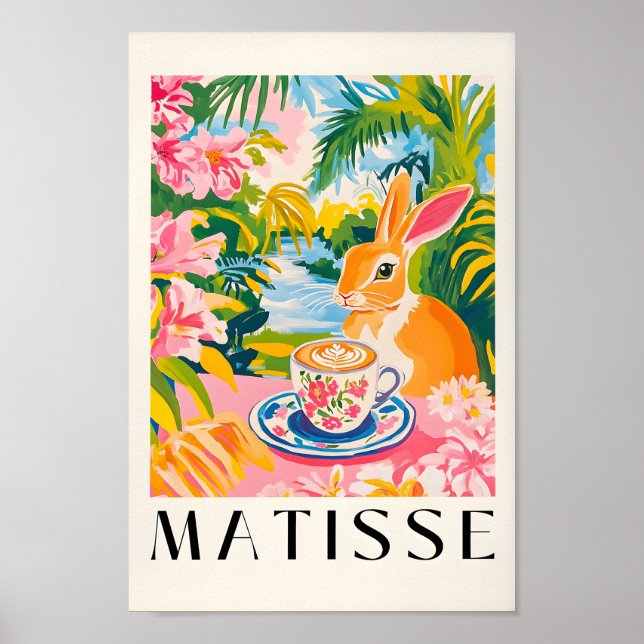 Affiche Café De Lapin, Mur De Cuisine Amusante, Es (Devant)