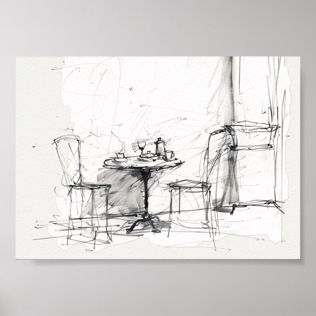 Affiche Café en plein air - Café relaxant (Devant)