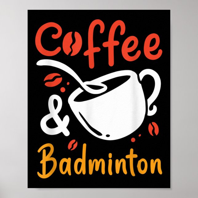 Affiche Café Et Café Badminton Buveur De Café Badminton Jo (Devant)