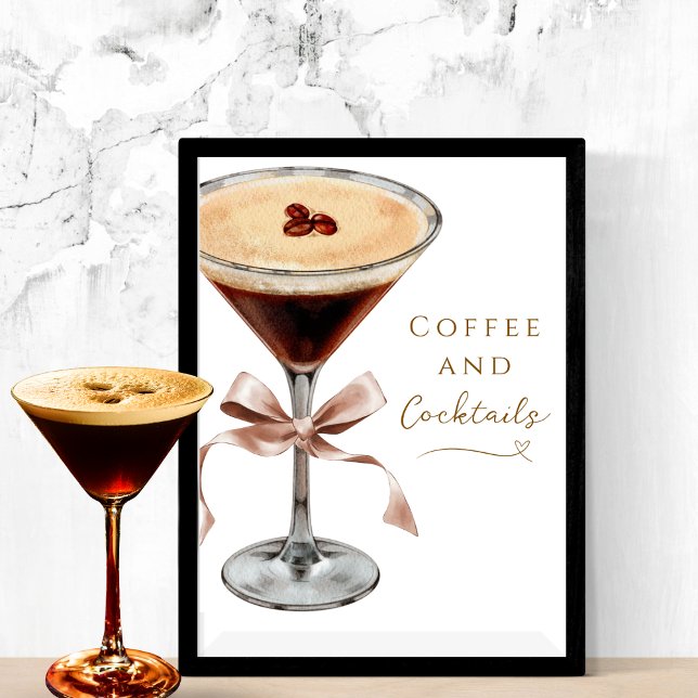 Affiche Café et cocktails Espresso Martini Fête des mariée (Créateur téléchargé)