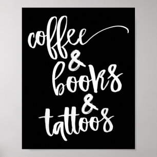 Affiche Café Et Livres Et Tatouages