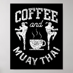 Affiche Café et Muay Thai Combattant de loisir Arts martia