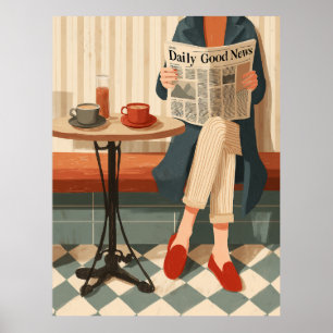 Affiche Café et Nouvelles d'un Matin Cosy