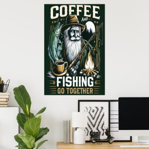Affiche Café Et Pêche Ensemble