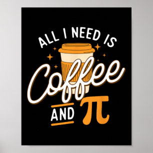 Affiche Café Et Pi - Pi Day Enseignant Scientifique