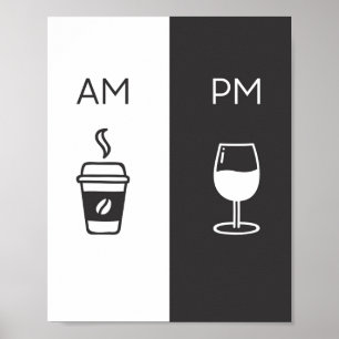 Affiche Café et vin - AM/Pm