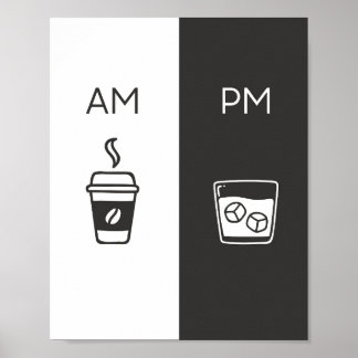 Affiche Café et Whiskey - AM/Pm