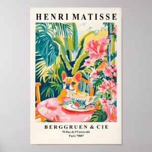 Affiche Café Français Bulldog Boisson, Décor Dopamine, Fu