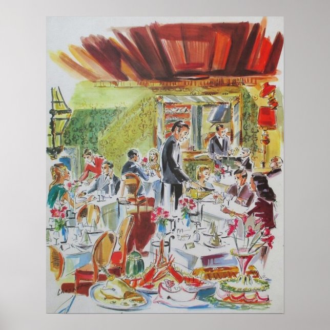 Affiche Café français des années 60 (Devant)