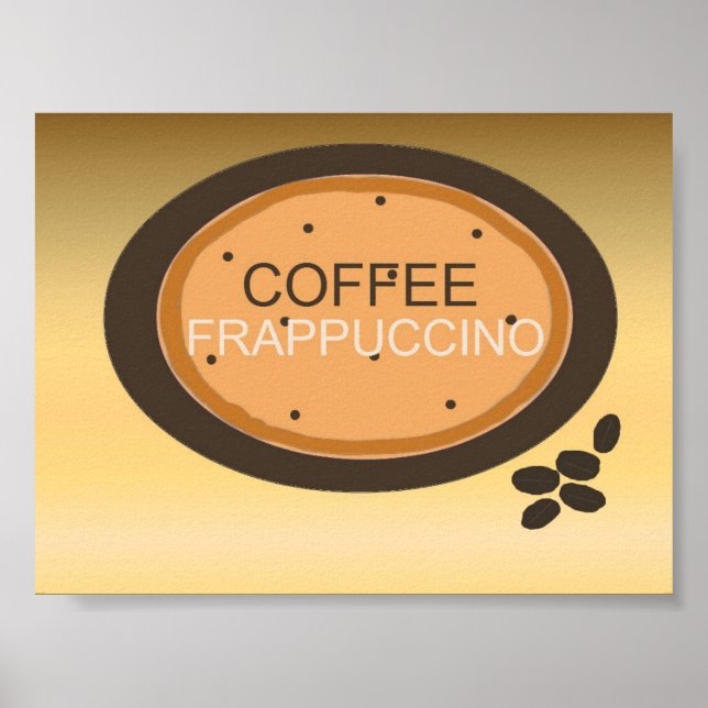 Affiche Café Frappuccino Connexion Orange et Brown (Devant)