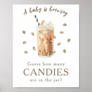 Affiche Café glacé - Combien de bonbons y a-t-il dans le p