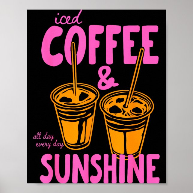 Affiche Café glacé et soleil plage hawaii été (Devant)