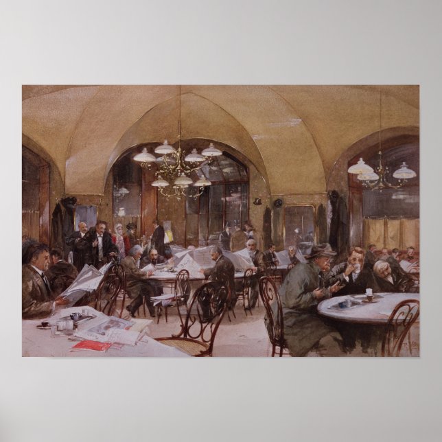 Affiche Cafe Griensteidl, Vienne, 1890 (Devant)