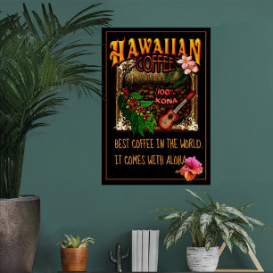 Affiche Café hawaïen