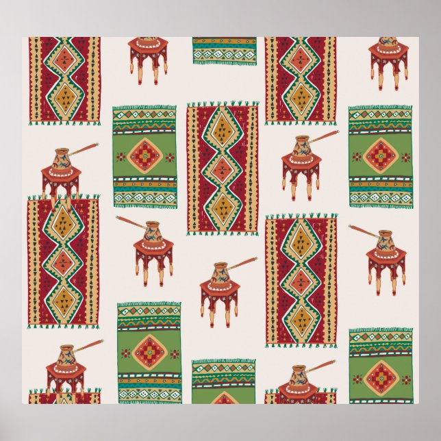 Affiche Café Istanbul Tapis : Motif Vintage (Devant)