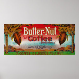 Affiche Café LabelOmaha, Ne d'écrou de beurre