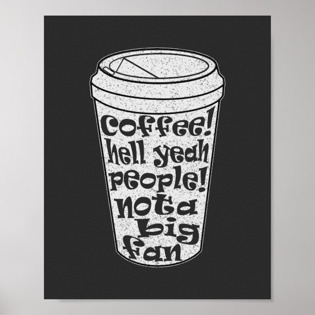 Affiche café oui les gens pas un grand fan introverti (Devant)